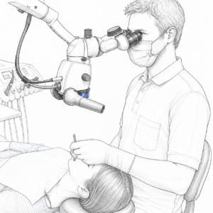 MICROSCOPIO ODONTOIARICO POSTURA DENTISTA AL MICROSCOPIO